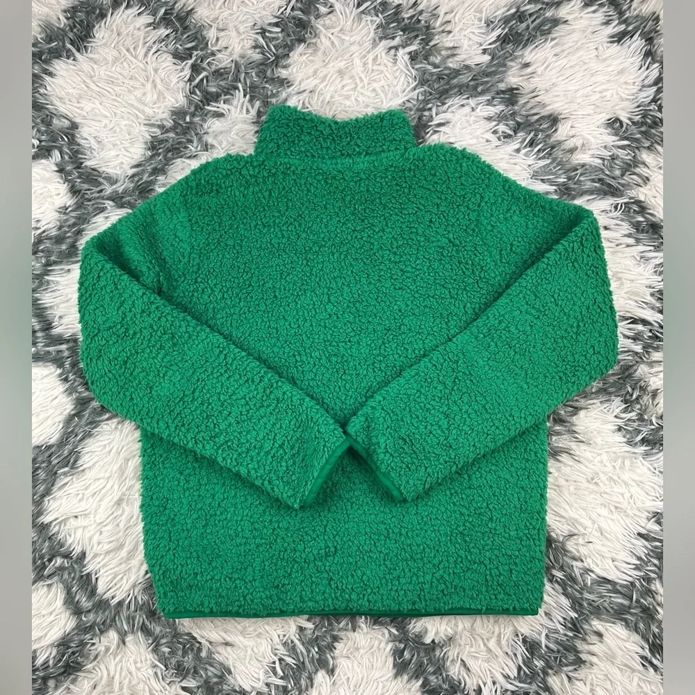 Wondershop Kids Girls Green Quarter Zip Sherpa Sweatshirt Size XL